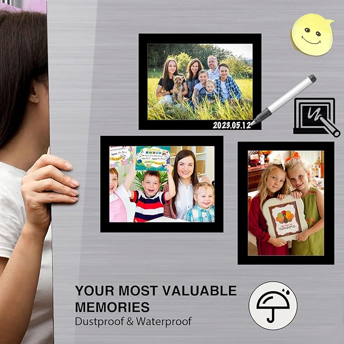 Magnetic Picture Frames with Black Border, Magnet Photo Frame Pockets/Holder - Image 6