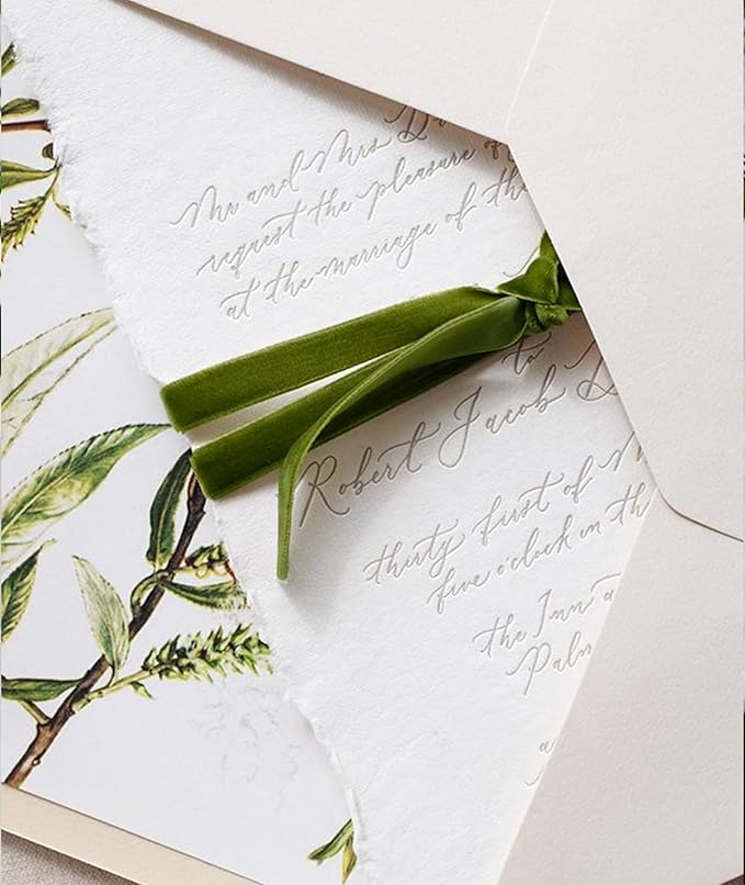Olive Green Christmas Velvet Ribbon - Image 4