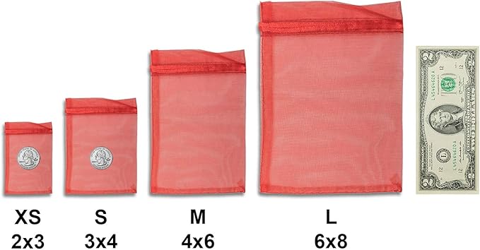 TheDisplayGuys 100-Pack 3x4 Red Sheer Organza Gift Bags - Image 3