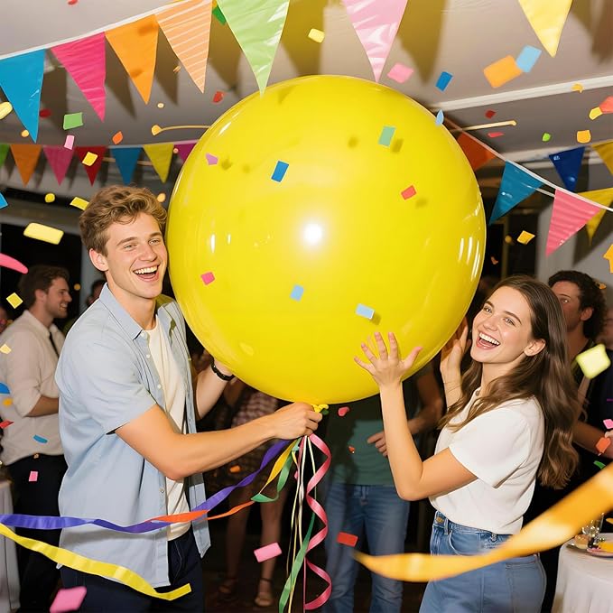KAWKALSH Yellow Giant Balloons 36 Inch - Image 4