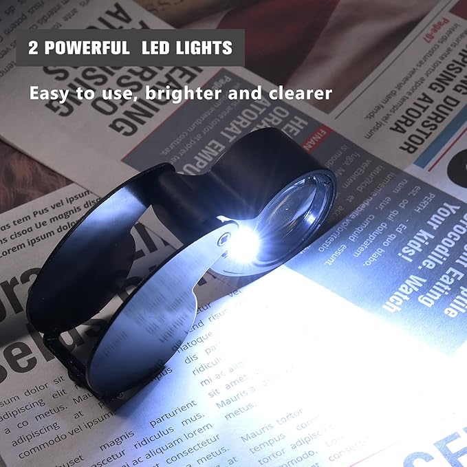 2 Pieces 40X Magnifying Glass, Jewelers Loupe Pocket Folding Magnifier - Image 5