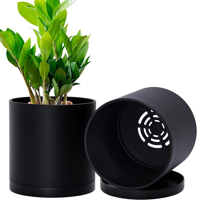 D'vine Dev 2 Pack 5.5 Inch Modern Plastic Plant Pots, Small Garden Planters by DvineDevPlanterPotsandStand