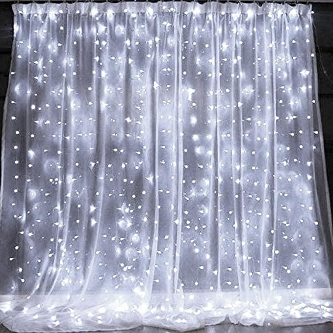 Dazzle Bright Curtain String Lights, 300 LED 9.8ft x 9.8ft 8 Lighting Modes - Image 3