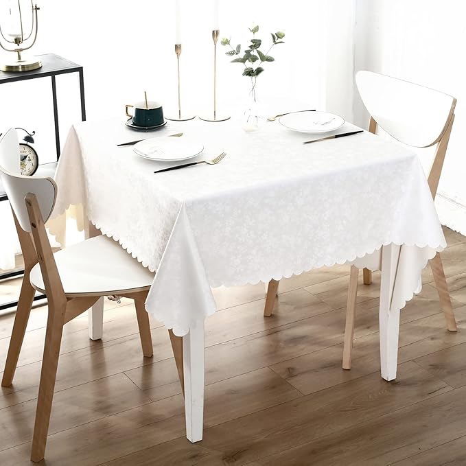 Smiry Square Table Cloth, Waterproof Heavy Duty Vinyl Tablecloths, Wipeable - Image 2