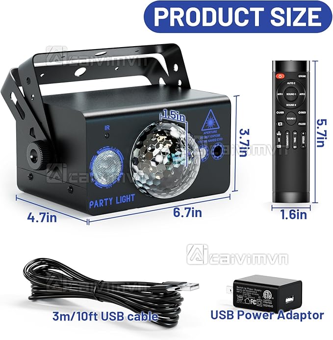 Party Lights, Disco Light Dj Disco Ball LED Sound Activated Stage Lights - Image 4