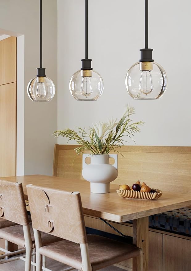 Black and Gold Pendant Light, Modern Globe Pendant Light, Island Pendant Lights - Image 2