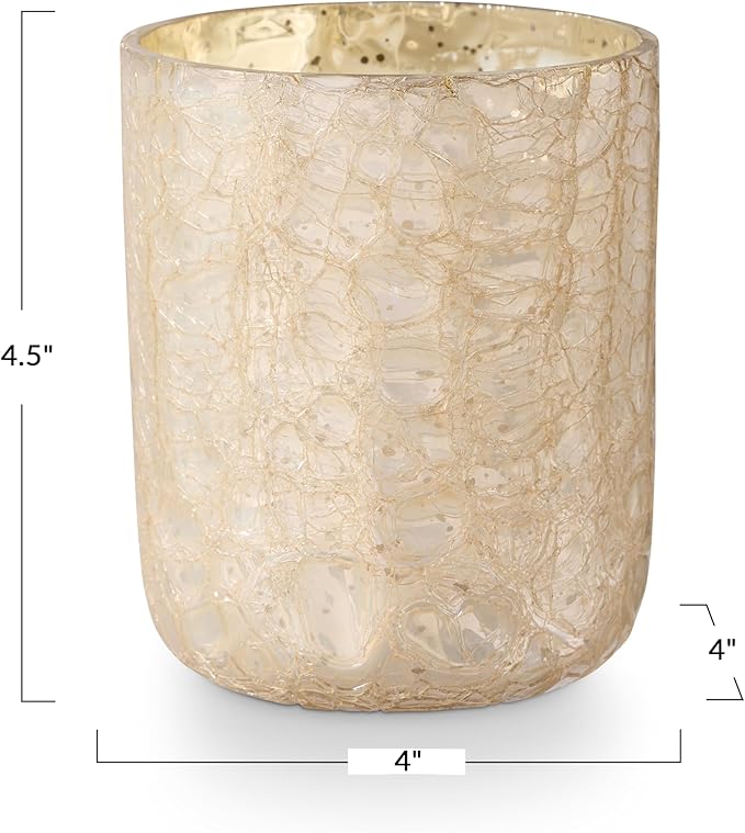 ILLUME Small Boxed Crackle Glass Candle, Winter White - Image 3