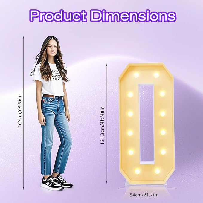 4FT Plastic Marquee Numbers 0 - Image 3