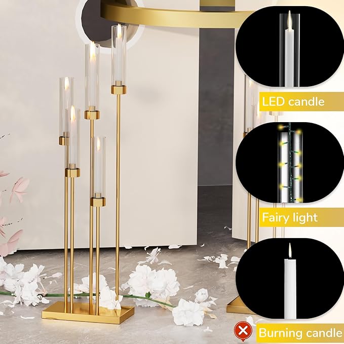 42.5'' Floor Candelabra 5 Arm Candelabra Centerpieces - Image 8