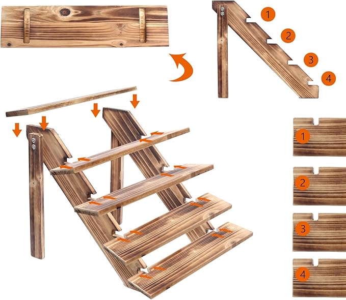 SwallowLiving 5 Tier Wooden Rustic Cupcake Stand - Image 6