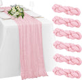 6 Pack Light Pink Cheesecloth Table Runner 23x120 inch Rustic Boho Gauze Table by Unknown