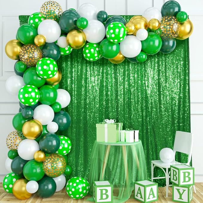 SquarePie Sequin Backdrop 8FT x 8FT Green Curtain Background - Image 5