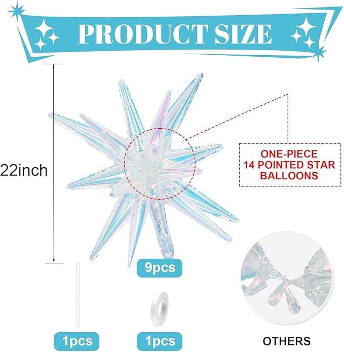 Iridescent Star Balloons - Image 2