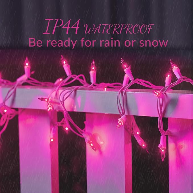 100 Count Pink Lights for Valentine's Day Decorations 20ft Mini Christmas - Image 3