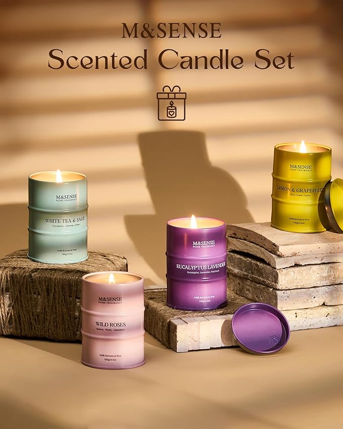 Fall Candles Set | Mini Scented Candles Gift Set | 4 Pack Candles - Image 6