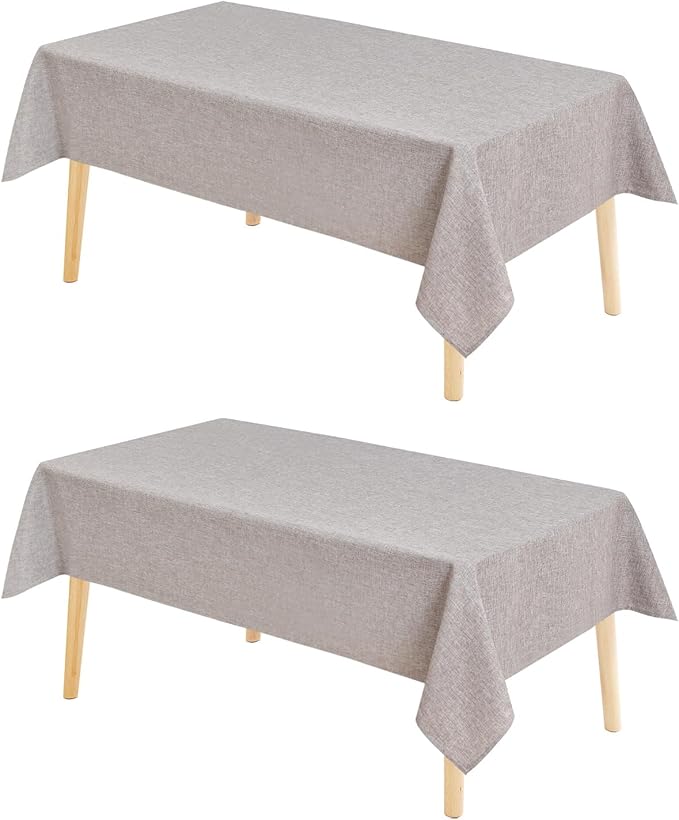 Hiasan 2 Pack Faux Linen Rectangle Tablecloth by Hiasan