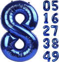 Night Blue Foil Number 8 Balloon 40 Inch, Helium Mylar Eight Number 8 18 28 38 by Upgesy