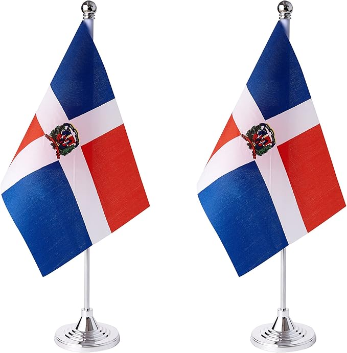 ZXvZYT 2 Pack Dominica flag Dominican Table Flag Small Mini Dominican Republic by ZXvZYT