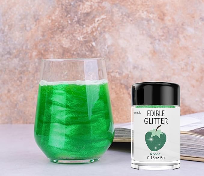 Green Edible Glitter Glimmer Powder - Image 4