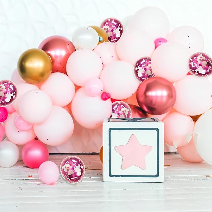 Hot Pink Confetti Balloons - Image 3