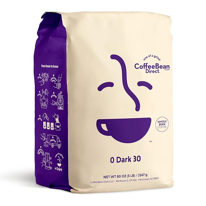 Coffee Bean Direct 0 Dark 30 Blend, Whole Bean Coffee, Rich Flavor, Mixed Roast by CoffeeBeanDirect