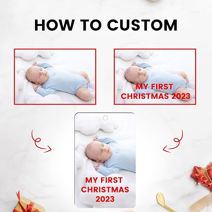 Personalized Christmas Ornaments 2025 Double-Sided Custom Photo Picture Text - Image 3