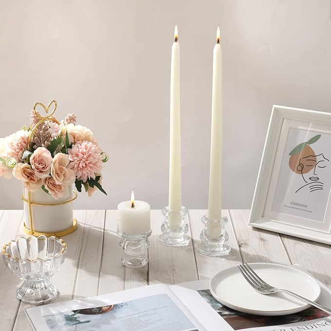 IYOUYA Clear Glass Candlestick Holders 24PCS, 2.1" H Taper Candle Holders Bulk - Image 3