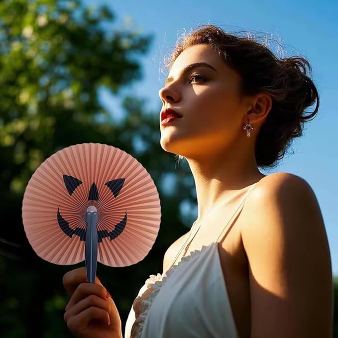 20 Pack Halloween Party Decoration Handheld Folding Paper Fan Bulk Set - Image 5