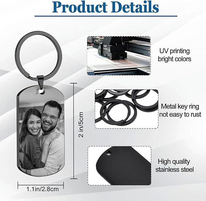 Custom Keychain with Picture, Personalized Keychain with Engraved Photo/Text - Image 3