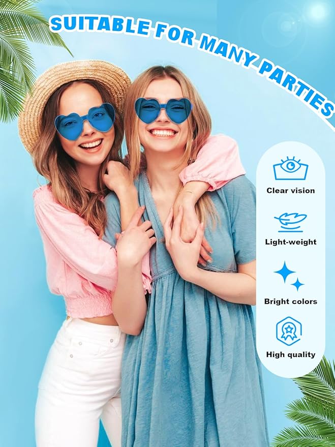 12 Pairs Heart Shaped Sunglasses - Image 3