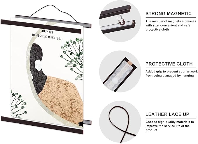 27x40 27x41 27x20 Poster Frame, Magnetic Light Wood Wooden Frame Frames Hanger - Image 4