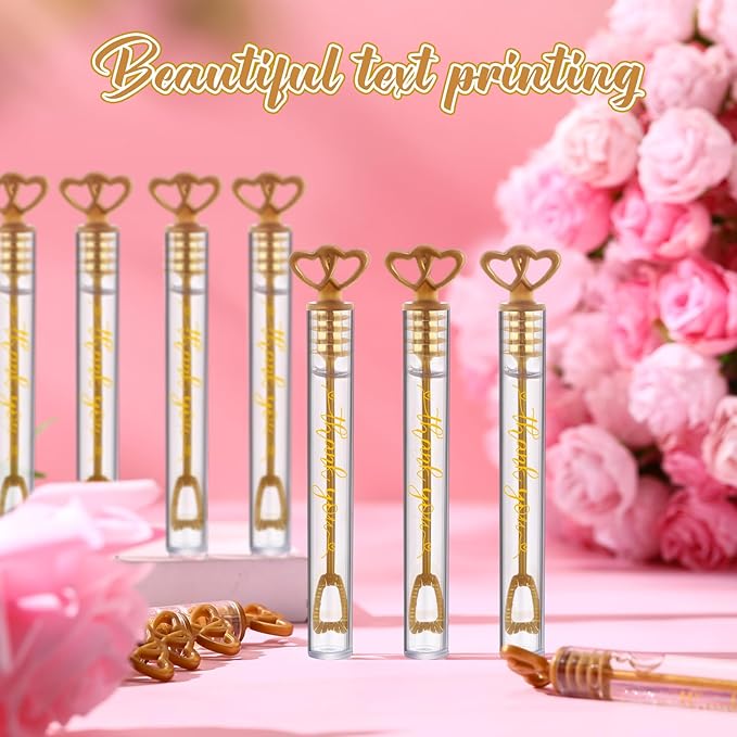 150 Pcs Bubble Wands Bulk for Wedding Party Mini Heart Wand - Image 2