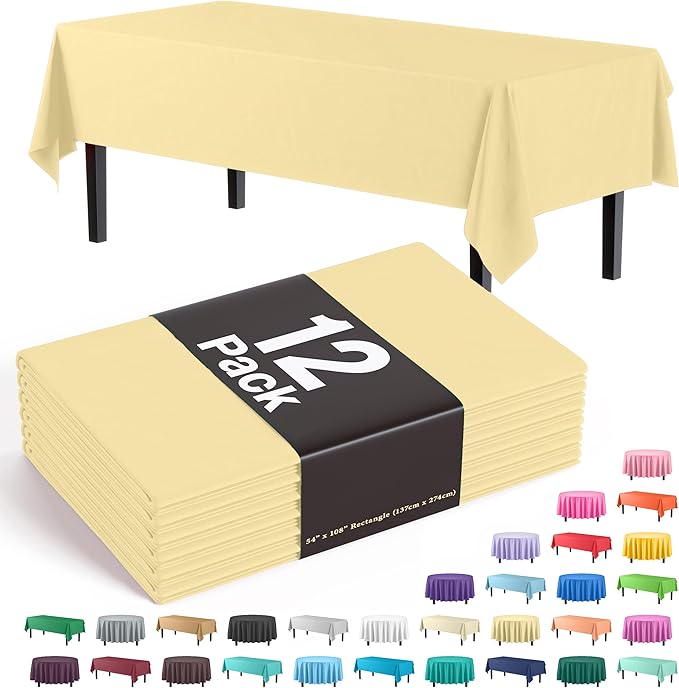 Exquisite *Premium* Light Yellow Table Cover 12 Pack by Exquisite