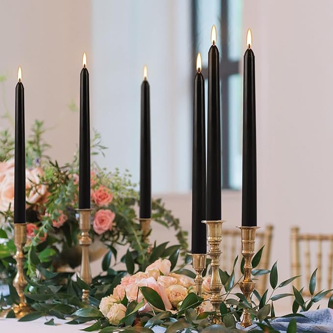36-Pack 10-Inch Black Taper Candles - Image 7