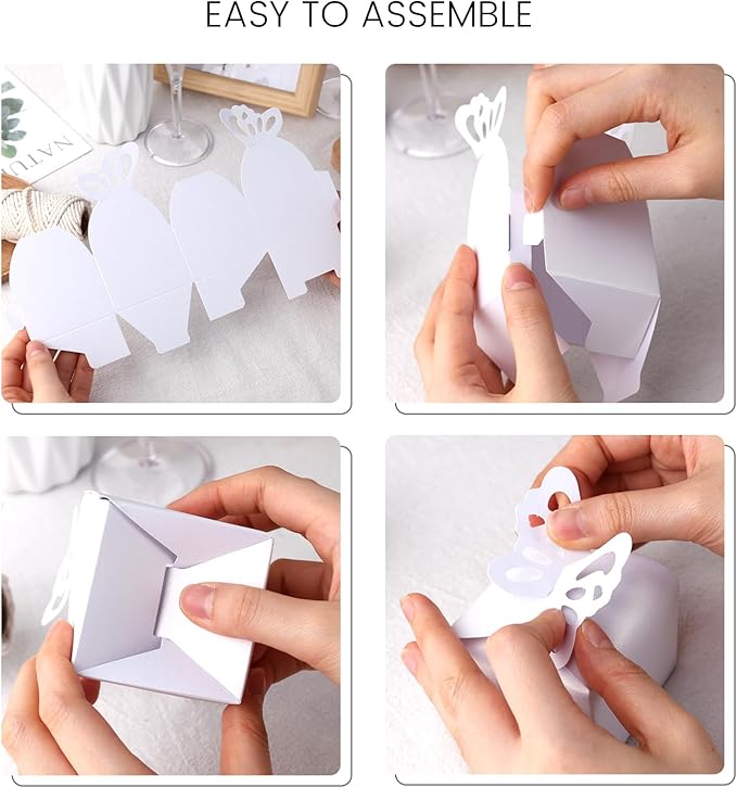 VGOODALL 50PCS Party Favor Boxes, 2.4" x 2.4" x 1.8" 3D Butterfly Candy Boxes - Image 6