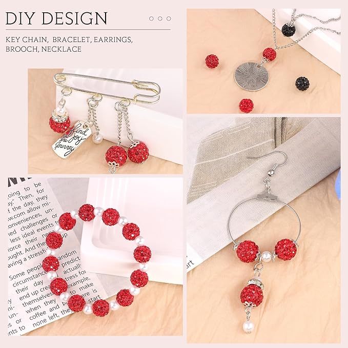 200pcs 10mm Red Rhinestone Beads - Image 5