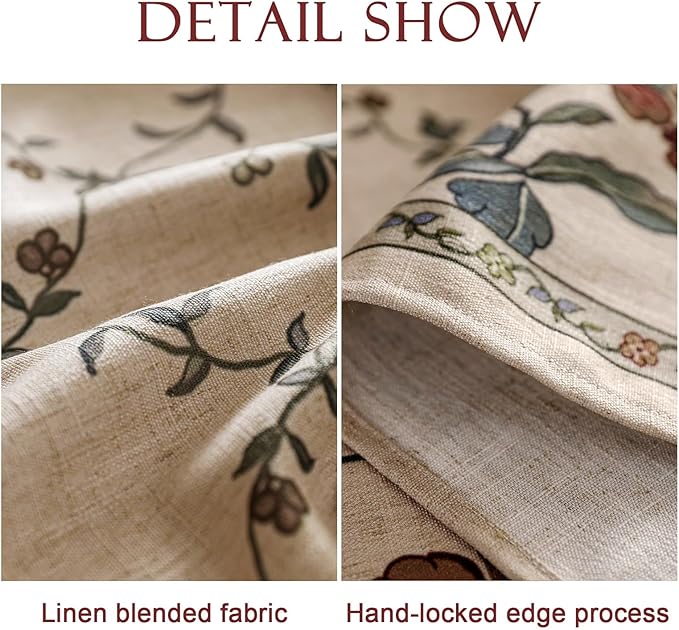 patdrea Designer Vintage Linen Round Table Cloth, Durable Breathable Floral - Image 5