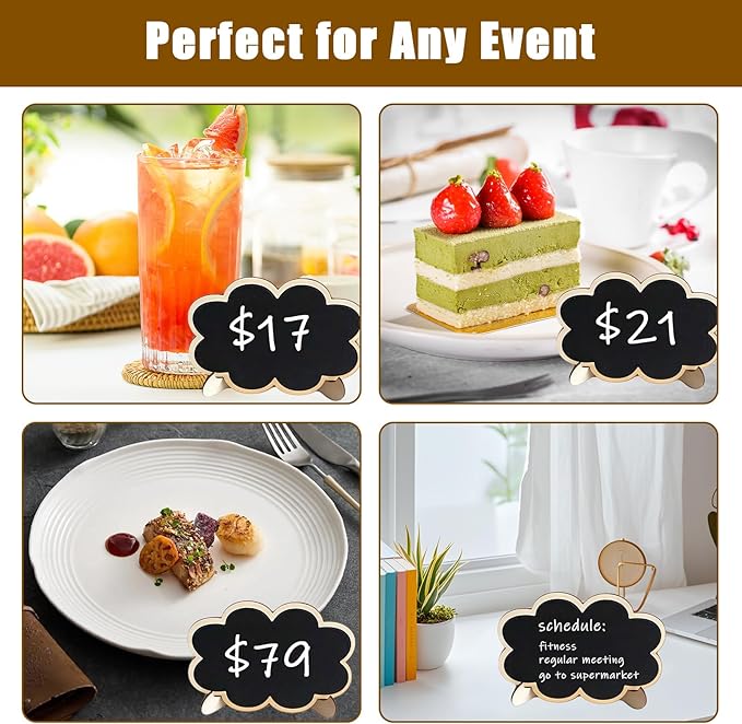 10PCS Mini Chalkboard Signs, Framed Small Chalk Board Food Labels - Image 5
