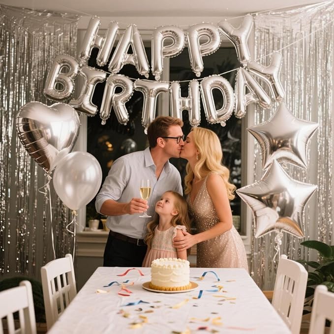 29 Pcs Silver Birthday Party Decorations - Image 4