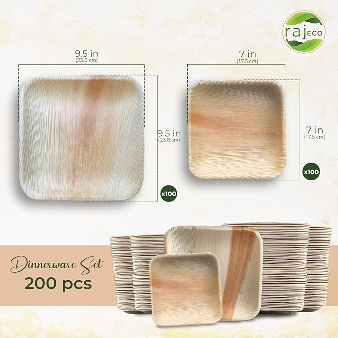 Raj Palm Leaf Plates Plates like Bamboo plates Disposable, Decorative - Image 2