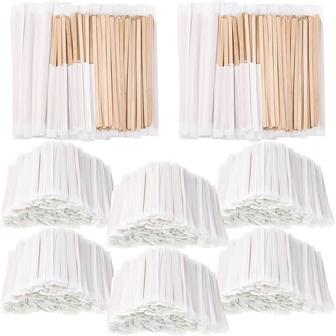 3000 Pcs Individually Wrapped Wooden Coffee Stirrers, Disposable Coffee Stir by Amyhill