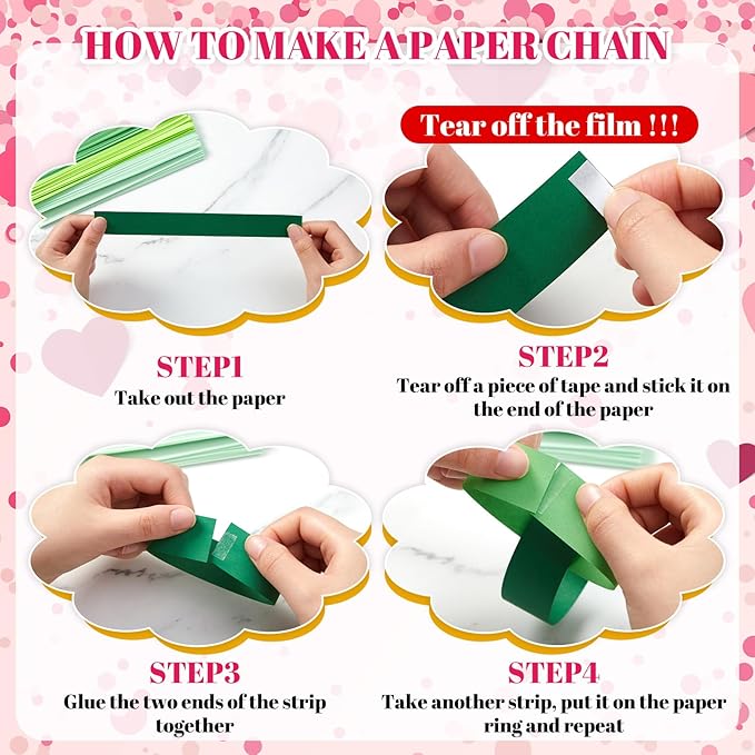 Lincia 600 Sheet Halloween Paper Chain Garland, Construction DIY Crafts Chain - Image 5