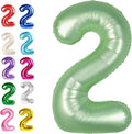 Big 40 Inch Sage Green 2 Number Balloon Birthday Decoration, 2026 Oliver Green by Upgesy