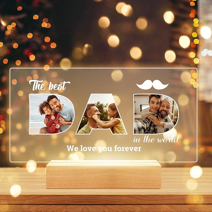 Personalized Birthday Gifts for Dad, Customized Picture Frames by Bulaient
