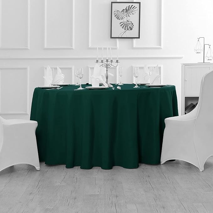 Fokitut 2 Pack Waterproof Round Tablecloth, 108 Inch, Stain Resistant and - Image 5