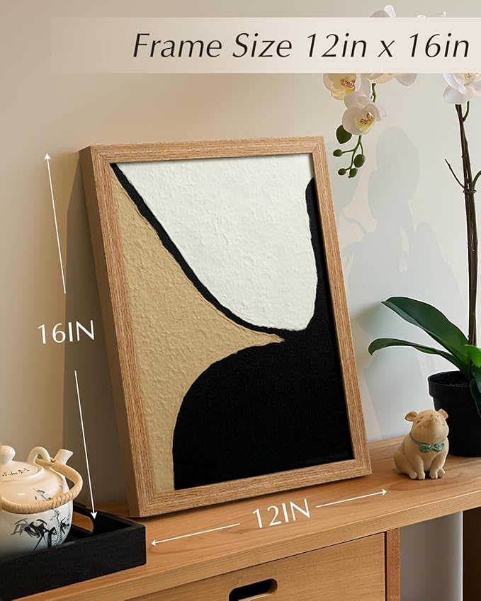 VIYYIEA Framed 3D Textured Wall Art, Handmade Paper Artwork, Modern Minimalist - Image 7