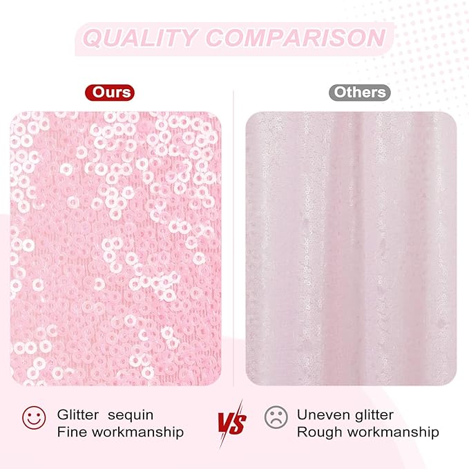 PartyDelight Pink Sequin Backdrop Wedding 20FTx10FT Not Through Background - Image 3
