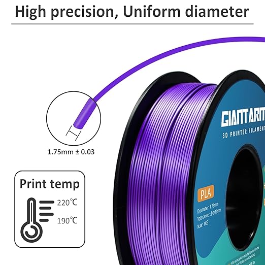 GIANTARM 3D Printer Filament, 1Kg Spool, 1.75mm Dimension Accuracy +/- 0.03mm - Image 2