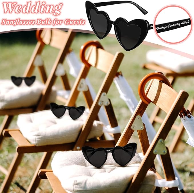 Vabean Wedding Heart Sunglasses Bulk Wedding Gifts Bachelorette Bridal Party - Image 2