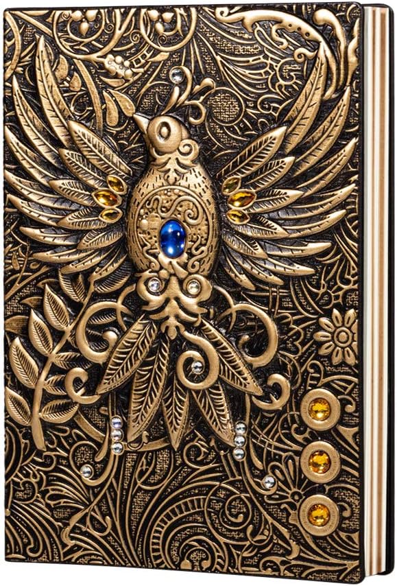 molshine A5 Embossed Journals Vintage Notebook, Retro Leather Bronze Diary by MOLSHINE